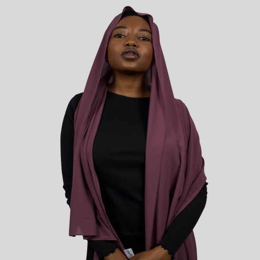 Dark Mauve Chiffon Hijab